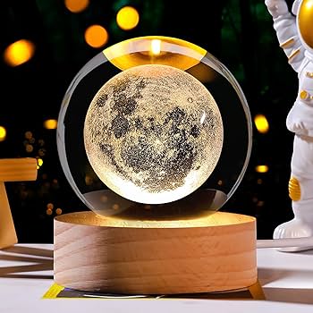 Lampara Luna Llena 3d Flotante